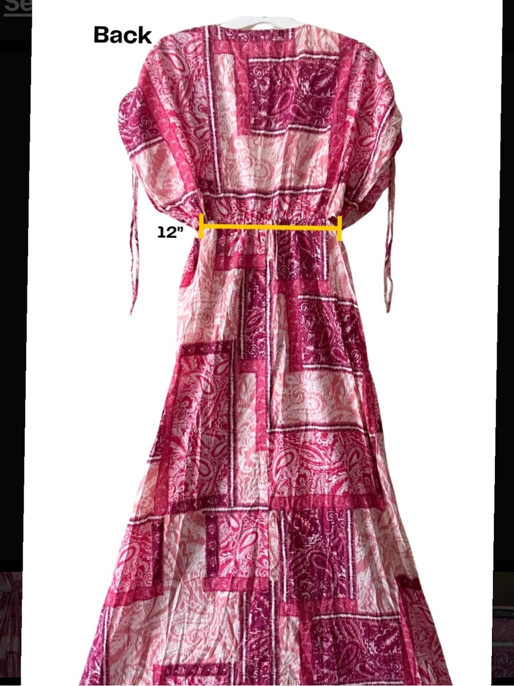 NEW~ Zara Pink Patchwork V-Neck Maxi Dress  size Medium - Picture 10 of 16